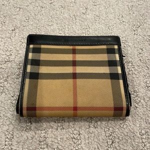 Burberry bifold wallet in Nova check, very used.